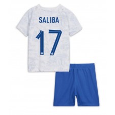 Frankrike William Saliba #17 Bortaställ Barn VM 2022 Korta ärmar (+ Korta byxor)